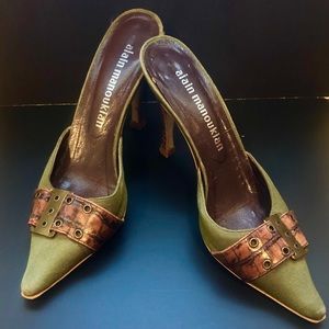 Alan Manoukian Olive Buckle Heels Size 36